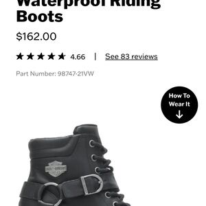 Harley-Davidson Black Waterproof Riding Boots